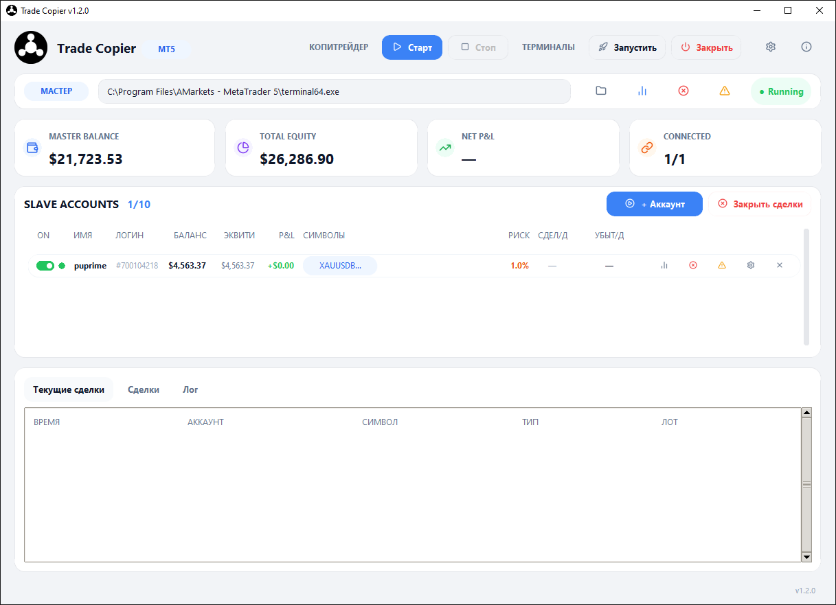 Trade Copier — копитрейдер для MT5
